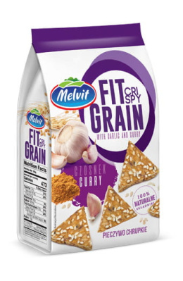 MELVIT FIT Crispy grain pieczywo chrupkie czosnek curry 150g