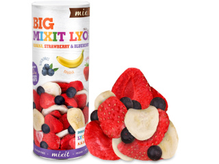 MIXIT chrupiące owoce liofilizowane banan truskawka jagoda 150g