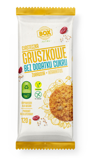 ZPC BOX CIASTECZKA GRUSZKOWE ŻURAWINA AMARANTUS BEZ GLUTENU 120g