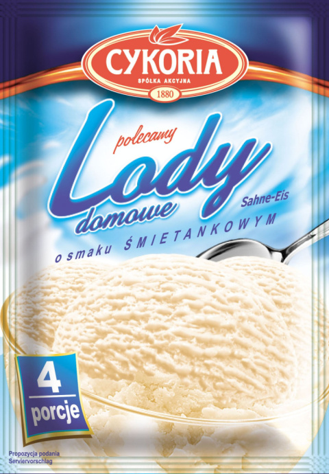 CYKORIA Lody domowe o smaku śmietankowym 60g CYKORIA Lody domowe o smaku śmietankowym 60g