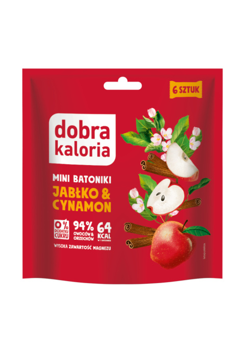 DOBRA KALORIA MINI BATONIKI JABŁKO & CYNAMON 108 G 6szt DOBRA KALORIA MINI BATONIKI JABŁKO & CYNAMON 108 G 6szt