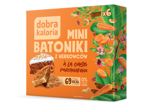 DOBRA KALORIA Mini batoniki z nerkowcami a'la ciasto marchewkowe 102g DOBRA KALORIA Mini batoniki z nerkowcami a'la ciasto marchewkowe 102g