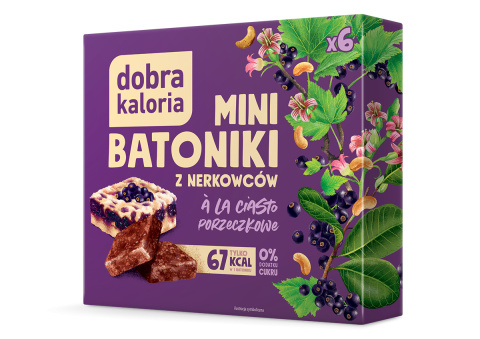 DOBRA KALORIA Mini batoniki z nerkowcami a'la ciasto porzeczkowe 108g DOBRA KALORIA Mini batoniki z nerkowcami a'la ciasto porzeczkowe 108g