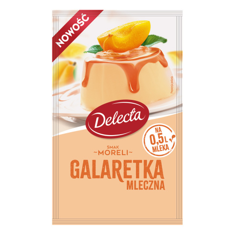 Delecta Galaretka mleczna smak moreli 60g Delecta Galaretka mleczna smak moreli 60g