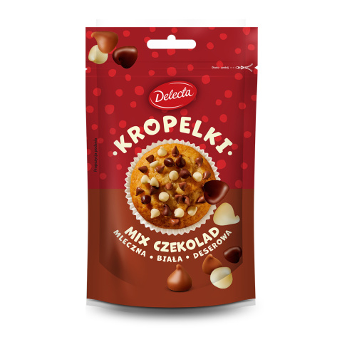 Delecta Kropelki mix czekolad 80g Delecta Kropelki mix czekolad 80g