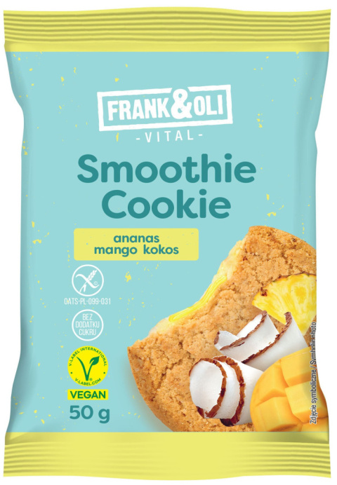 FRANK&OLI Ciastko z nadzieniem Smoothie cookie ananas mango kokos 50g