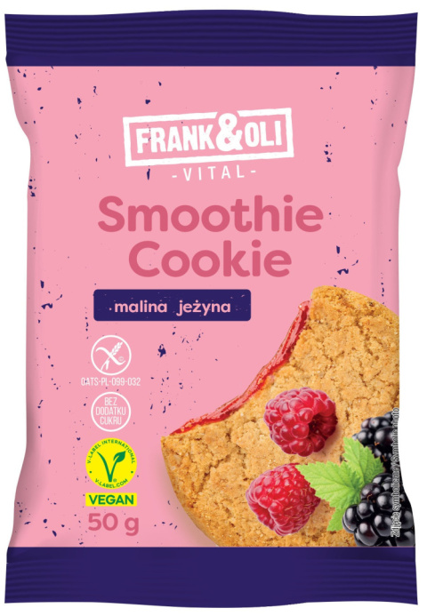 FRANK&OLI Ciastko z nadzieniem Smoothie cookie malina jeżyna 50g