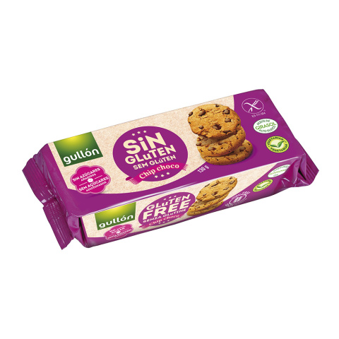 Gullon Ciastka bezglutenowe z kawałkami czekolady, bez dodatku cukru 130g Gullon Ciastka bezglutenowe z kawałkami czekolady, bez dodatku cukru 130g