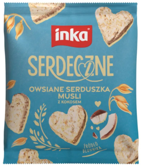 INKA Serdeczne owsiane serduszka musli z kokosem 50g INKA Serdeczne owsiane serduszka musli z kokosem 50g