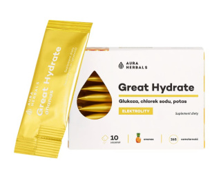 AURA HERBALS Great Hydrate, elektrolity ananas, saszetki 10 szt.