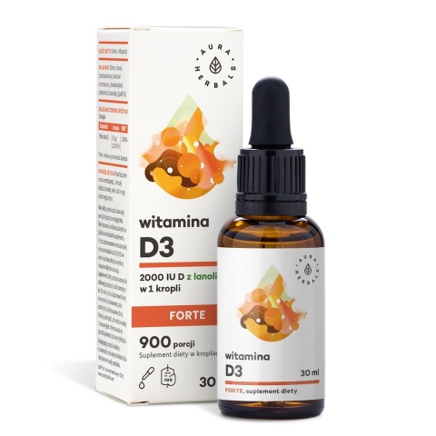 AURA HERBALS Witamina D3 2000 IU FORTE krople 30ml