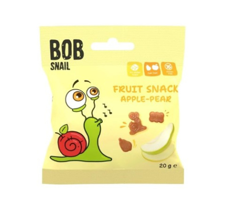 BOB SNAIL Żelki o smaku jabłko-gruszka 20g BOB SNAIL Żelki o smaku jabłko-gruszka 20g