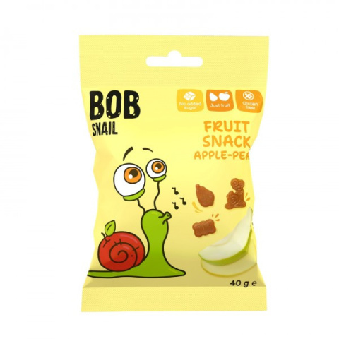 BOB SNAIL Żelki o smaku jabłko-gruszka 40g BOB SNAIL Żelki o smaku jabłko-gruszka 40g