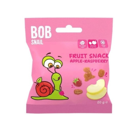 BOB SNAIL Żelki o smaku jabłko-malina 20g BOB SNAIL Żelki o smaku jabłko-malina 20g