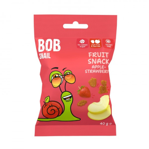 BOB SNAIL Żelki o smaku jabłko-truskawka 40g BOB SNAIL Żelki o smaku jabłko-truskawka 40g
