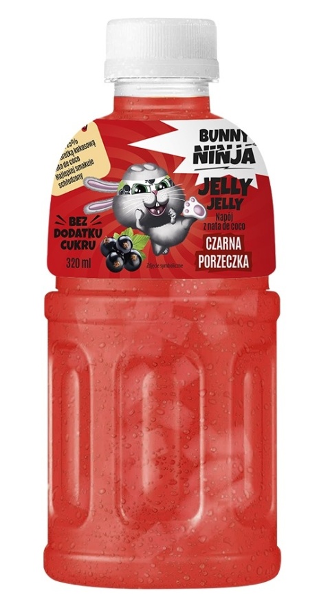 BUNNY NINJA JELLY JELLY Napój z sokiem z czarnej porzeczki NFC oraz galaretką kokosową 320ml
