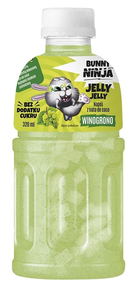 BUNNY NINJA JELLY JELLY Napój z sokiem z winogron NFC oraz galaretką kokosową 320ml