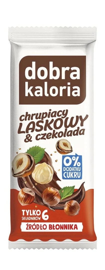 DOBRA KALORIA Baton orzech laskowy i czekolada 35g DOBRA KALORIA Baton orzech laskowy i czekolada 35g