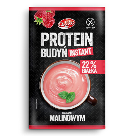 CELIKO Budyń PROTEINowy instant o smaku malinowym 40g CELIKO Budyń PROTEINowy instant o smaku malinowym 40g