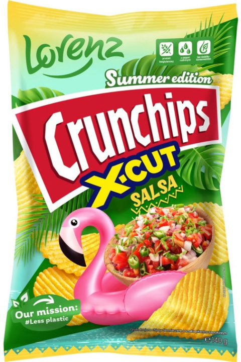 CRUNCHIPS X-CUT Chipsy Salsa 140g LORENZ CRUNCHIPS X-CUT Chipsy Salsa 140g LORENZ