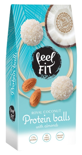 FEEL FIT Kulki proteinowe z migdałami bez cukru 63g