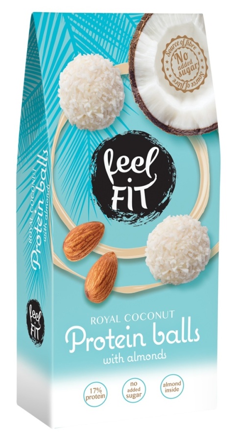 FEEL FIT Kulki proteinowe z migdałami bez cukru 63g