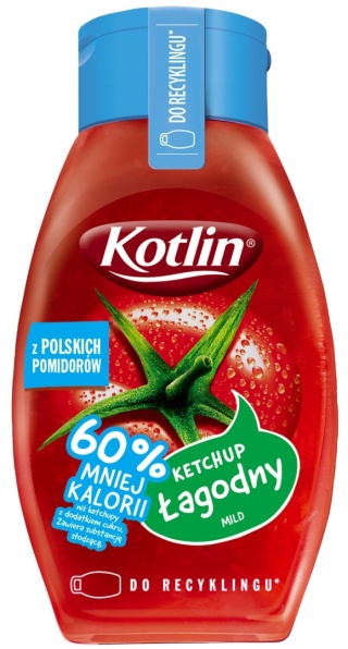 KOTLIN Ketchup łagodny 60% mniej kalorii 420g