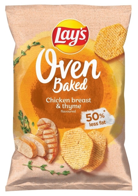LAY'S OVEN BAKED Chipsy o smaku grillowanego kurczaka z tymiankiem 110g LAY'S OVEN BAKED Chipsy o smaku grillowanego kurczaka z tymiankiem 110g