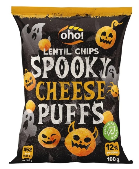 Oho Chipsy z czerwonej soczewicy o smaku serowym 100g Oho Chipsy z czerwonej soczewicy o smaku serowym 100g