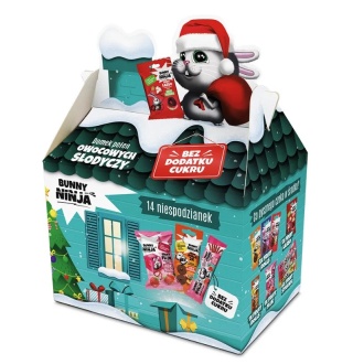 Bunny Ninja Christmas Delight owocowe słodycze bez dodatku cukru 206g ZESTAW