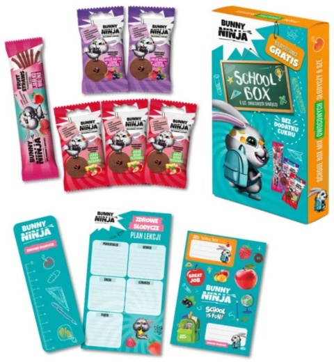 Bunny Ninja School Box owocowe słodycze 93g