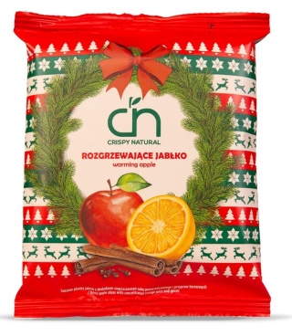 CRISPY NATURAL JABŁKO Suszone chipsy z jabłek pomarańczowo-korzenne 50g