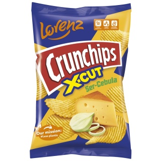 CRUNCHIPS Chipsy X-CUT Ser Cebula 130g LORENZ