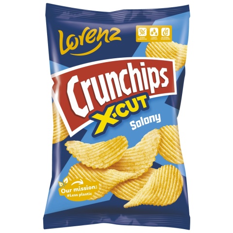 CRUNCHIPS Chipsy X-CUT Sól 130g LORENZ