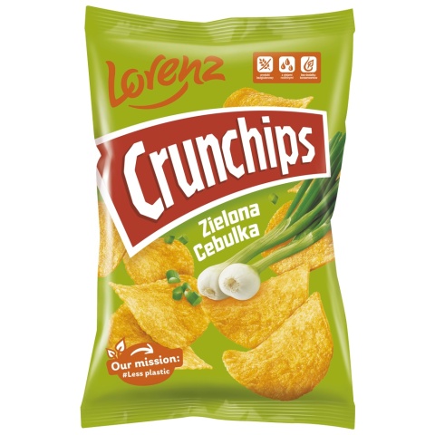 CRUNCHIPS Chipsy Zielona Cebulka 130g LORENZ