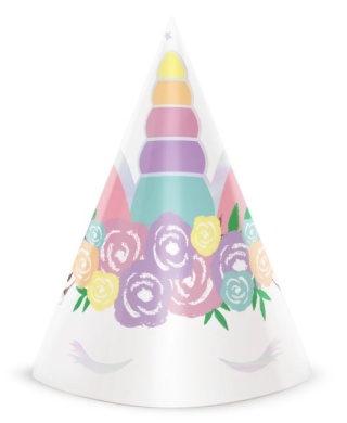 PartyPal Czapeczki papierowe Unicorn Jednorożec 6szt