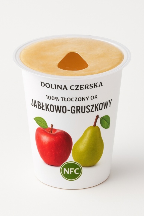 DOLINA CZERSKA NFC Sok tłoczony JABŁKO-JAGODA 195ml 20x kubek