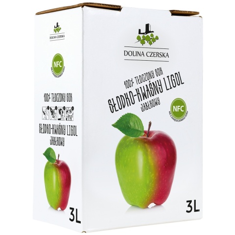 DOLINA CZERSKA NFC Sok tłoczony JABŁKO LIGOL SŁODKO-KWAŚNY 3l karton