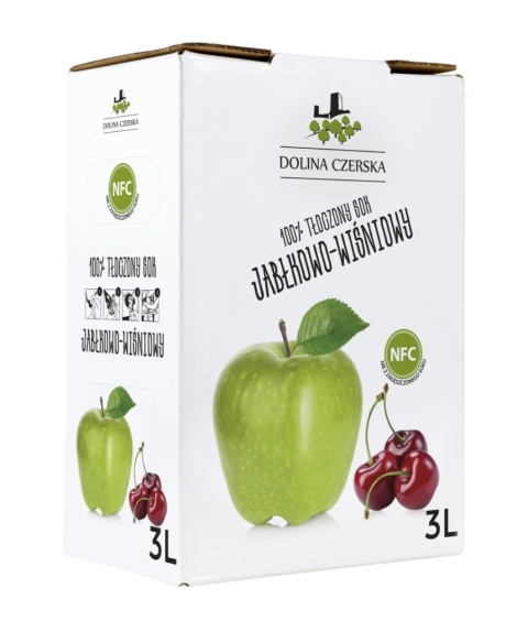 DOLINA CZERSKA NFC Sok tłoczony JABŁKO-WIŚNIA 3l karton