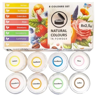 FOOD COLOURS zestaw naturalnych barwników proszku 8x2,5g