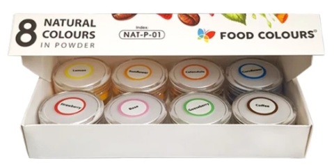 FOOD COLOURS zestaw naturalnych barwników proszku 8x2,5g