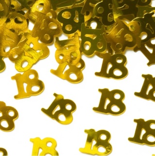 PartyPal Konfetti 15 g - złote cyfry 18