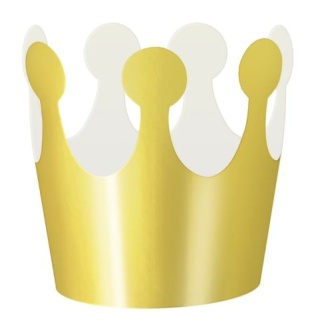 PartyPal Korona papierowa złota 6 szt.