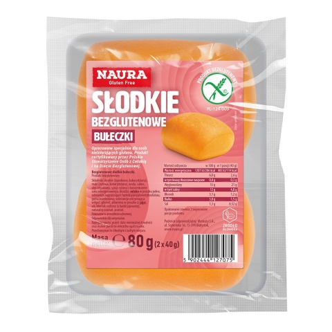 NAURA Bułeczki bezglutowe słodkie 80g