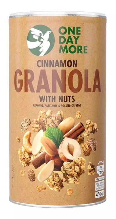 OneDayMore Granola cynamonowa z orzechami 450g