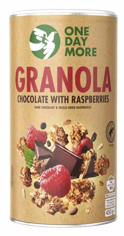 OneDayMore Granola Czekoladowa z Malinami 450g OneDayMore Granola Czekoladowa z Malinami 450g