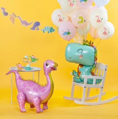 PartyPal Balon foliowy dinozaur Ankylozaur zielony 73x36cm