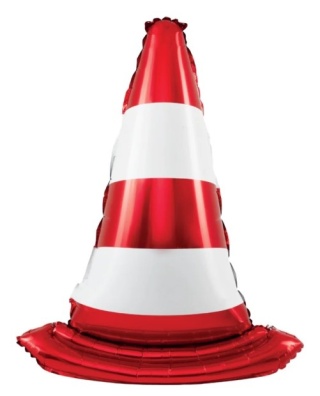 PartyPal Balon foliowy stojący Pachołek drogowy 65x88 cm