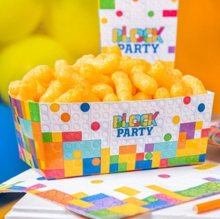 PartyPal Pudełko na chipsy Klocki 6x15cm 3szt.