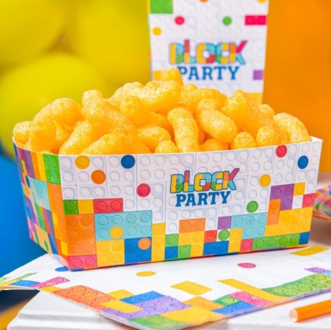 PartyPal Pudełko na chipsy Klocki 6x15cm 3szt.